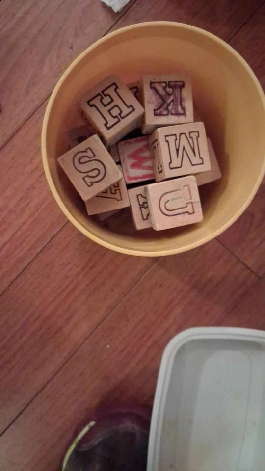 Vintage Fisher-Price Wooden Alphabet Blocks with Container - photo 2