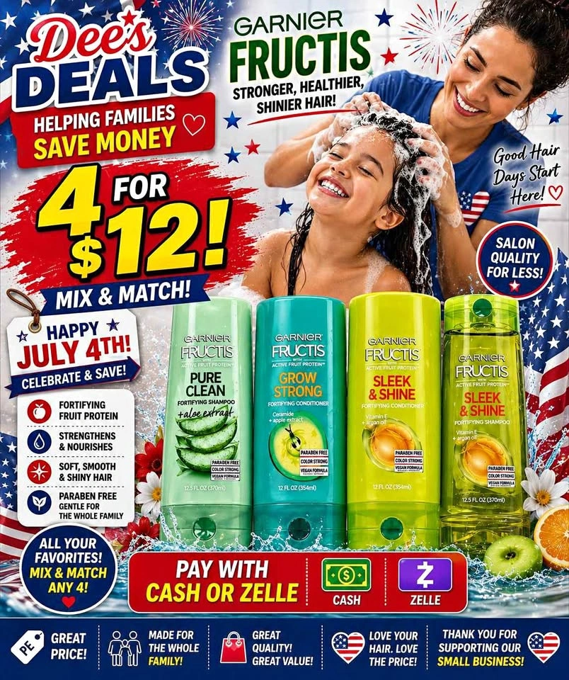 Garnier Fructis 4 for $12