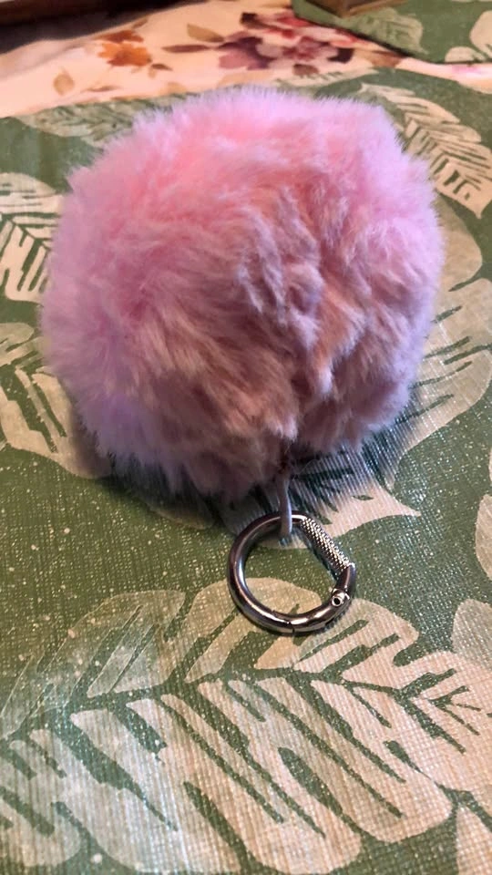 Pink Fur Key Chain Backpack Bling ⚽️