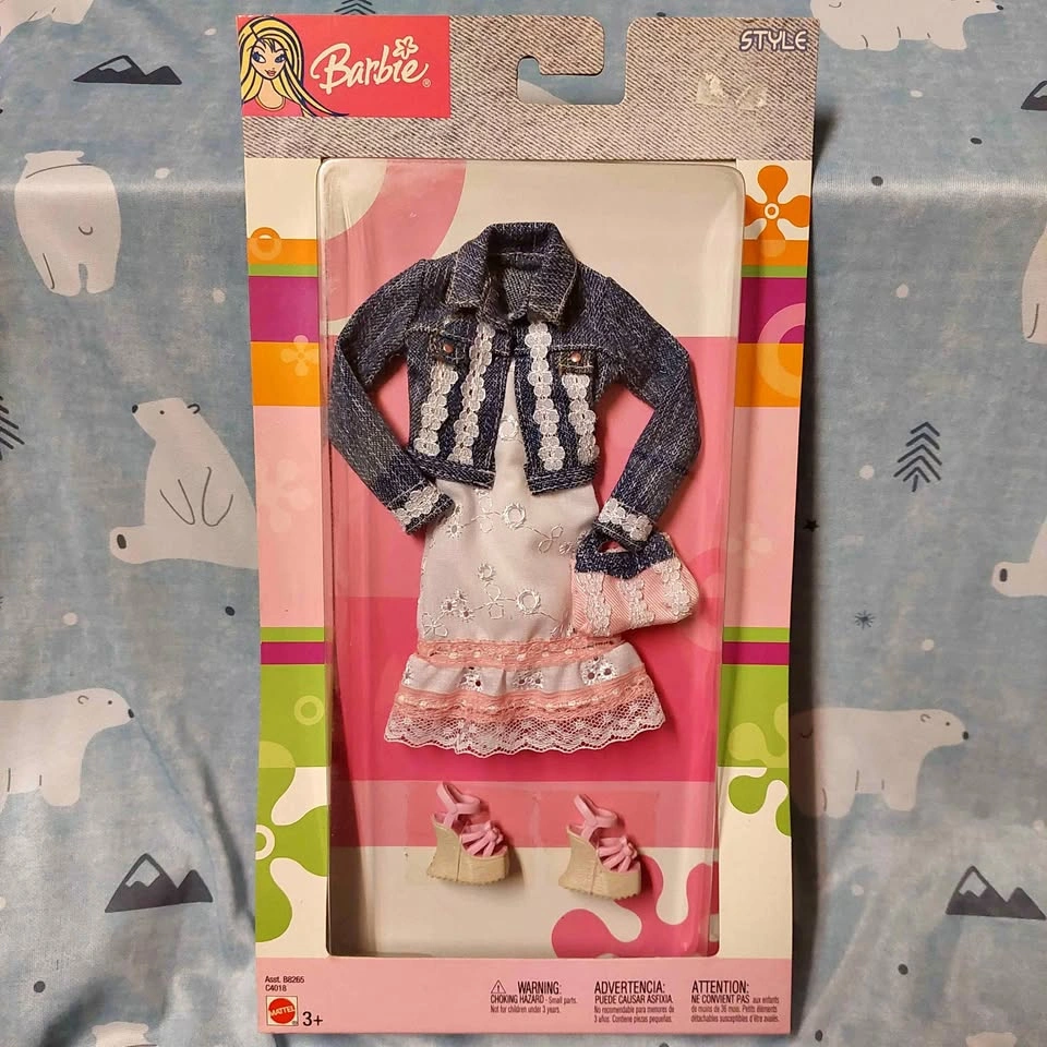 ⚽️ Vintage Barbie - RARE BNIP Denim Jacket Lace Dress Outfit