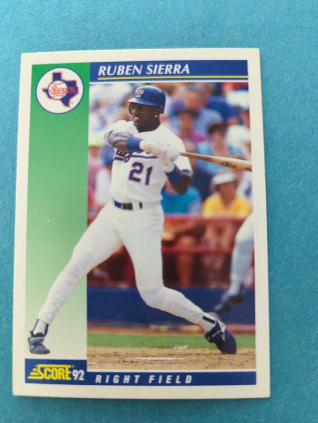 1992 Score Ruben Sierra Baseball Card ⚽