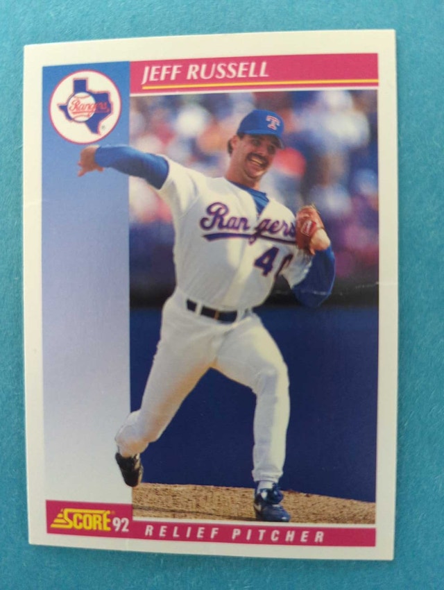 1992 Score Jeff Russell Baseball Card ⚽
