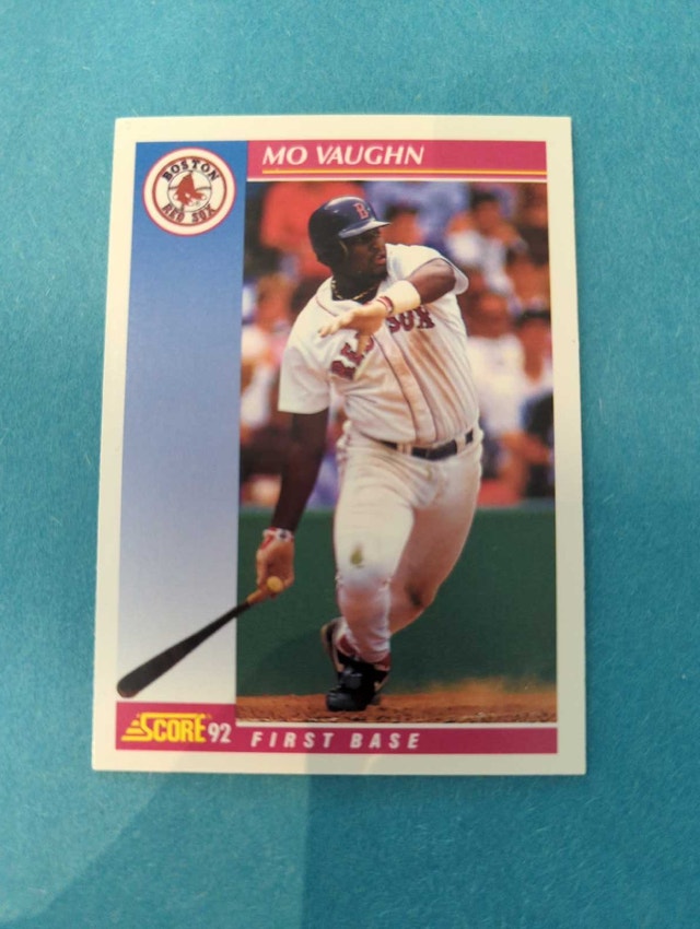 1992 Score Mo Vaughn Boston Red Sox Baseball Card ⚽