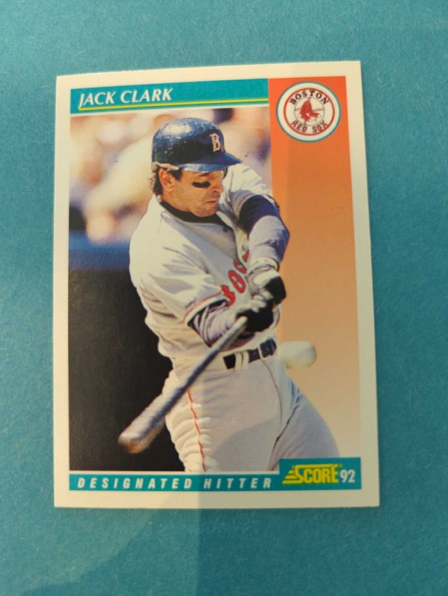 1992 Score Jack Clark Boston Red Sox Baseball Card ⚽