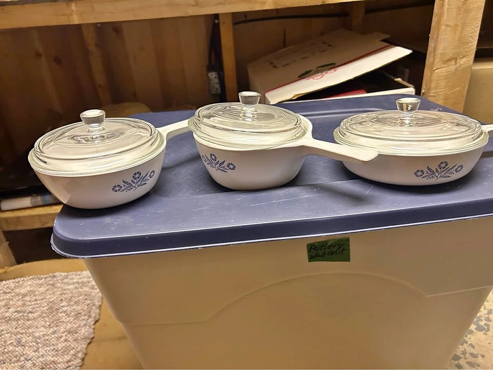 Vintage Corning Ware Blue Cornflower P-81-B 1 Pint Skillets