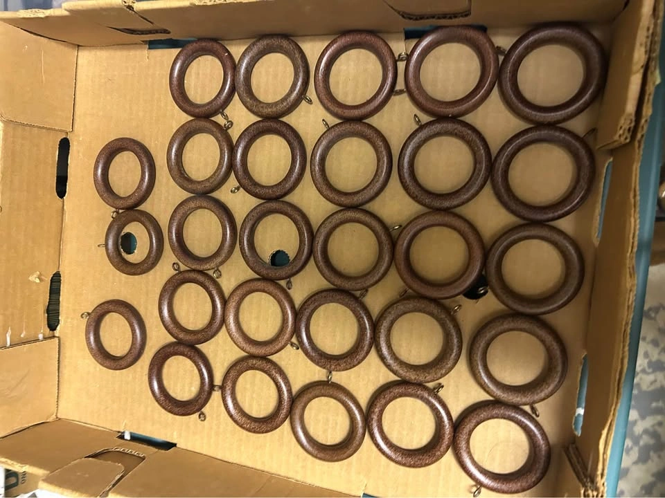 28 Dark Walnut Wooden Curtain Rings - photo 2