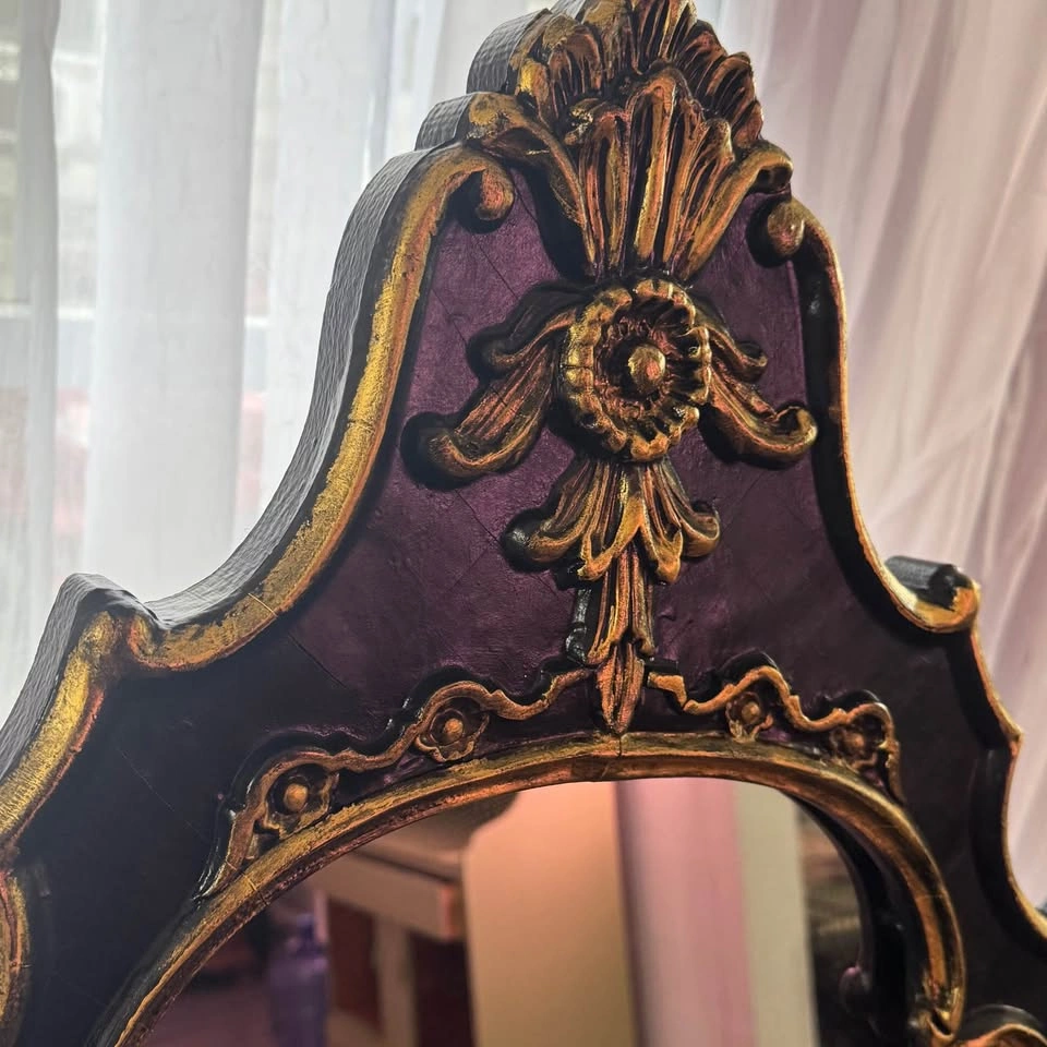 Antique 1940s Carved Mirror - photo 3
