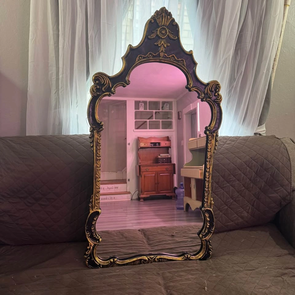 Antique 1940s Carved Mirror - photo 4
