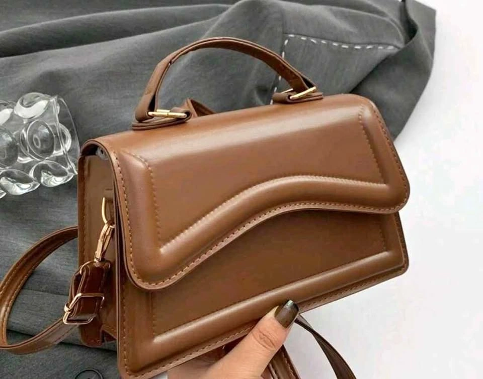Fashionable Solid Coffee Diagonal Zipper Crossbody Bag