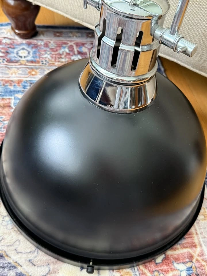 Pair of Designer Industrial Pendant Lights – Matte Black - photo 5