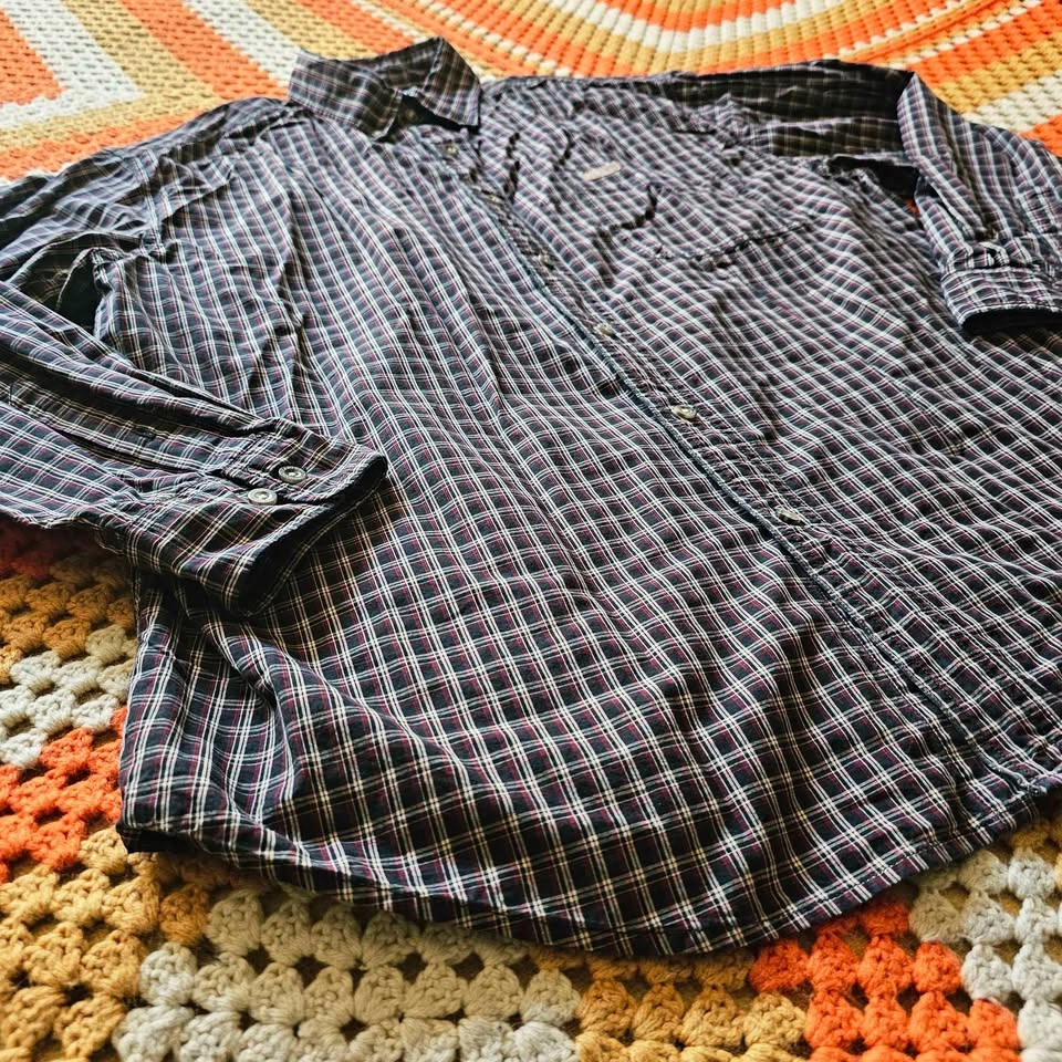 Mens XL Carhartt Vintage Plaid Button Down Shirt - photo 5
