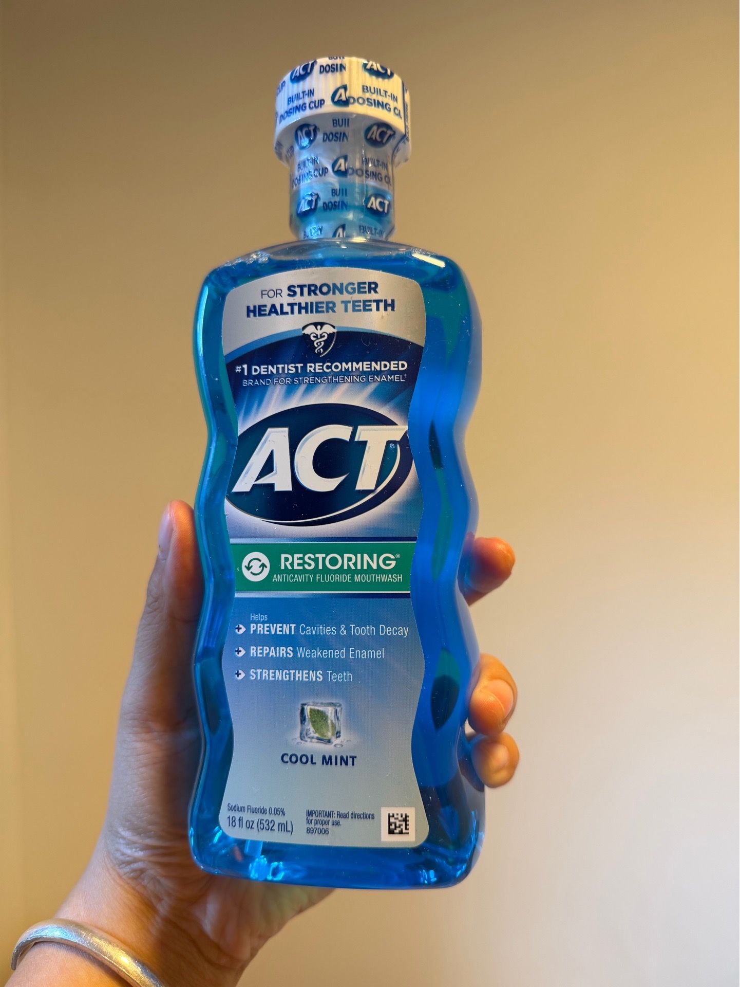 Unused mouthwash liquid