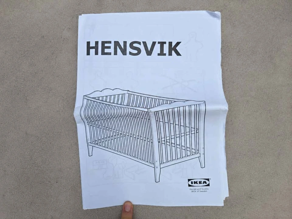 IKEA Hensvik White Crib + Mattress Needs Hardware - photo 5