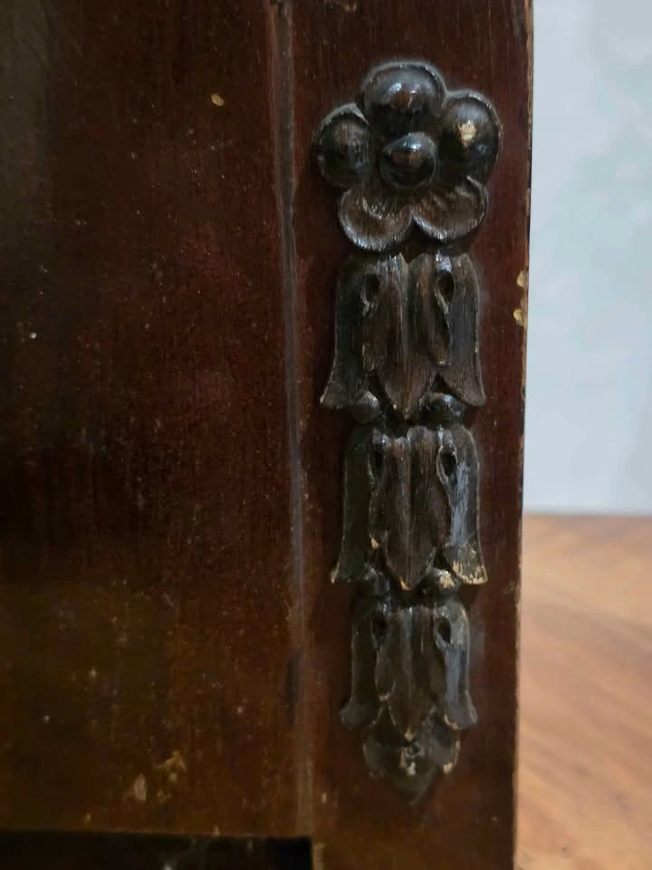 Vintage Enfield Wood Mantel Clock with Key - photo 5