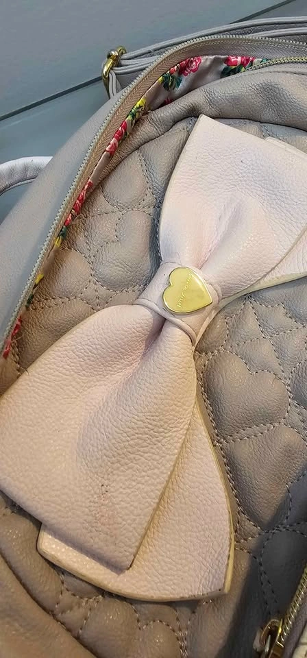 Betsey Johnson Grey Pink Floral Cutesy Backpack - photo 3