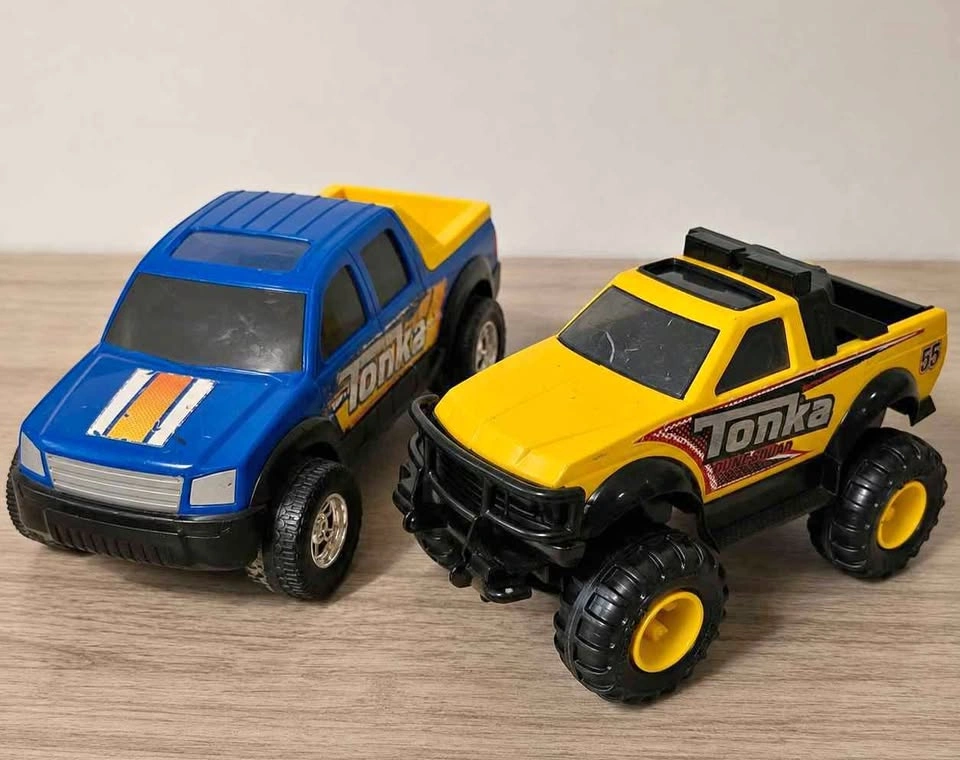 Tonka Toy Truck Bundle 2 Pc Blue Pickup Yellow Dune Squad