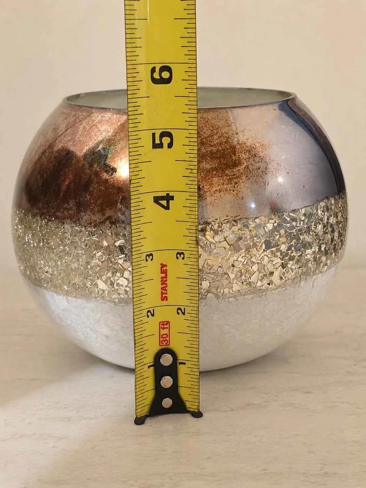 Metallic Glass Vase Candle Holder - photo 2