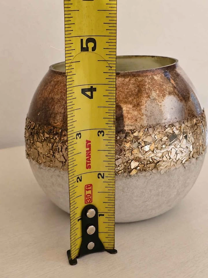 Copper Gold Mercury Glass Candle Holder Vase - photo 2