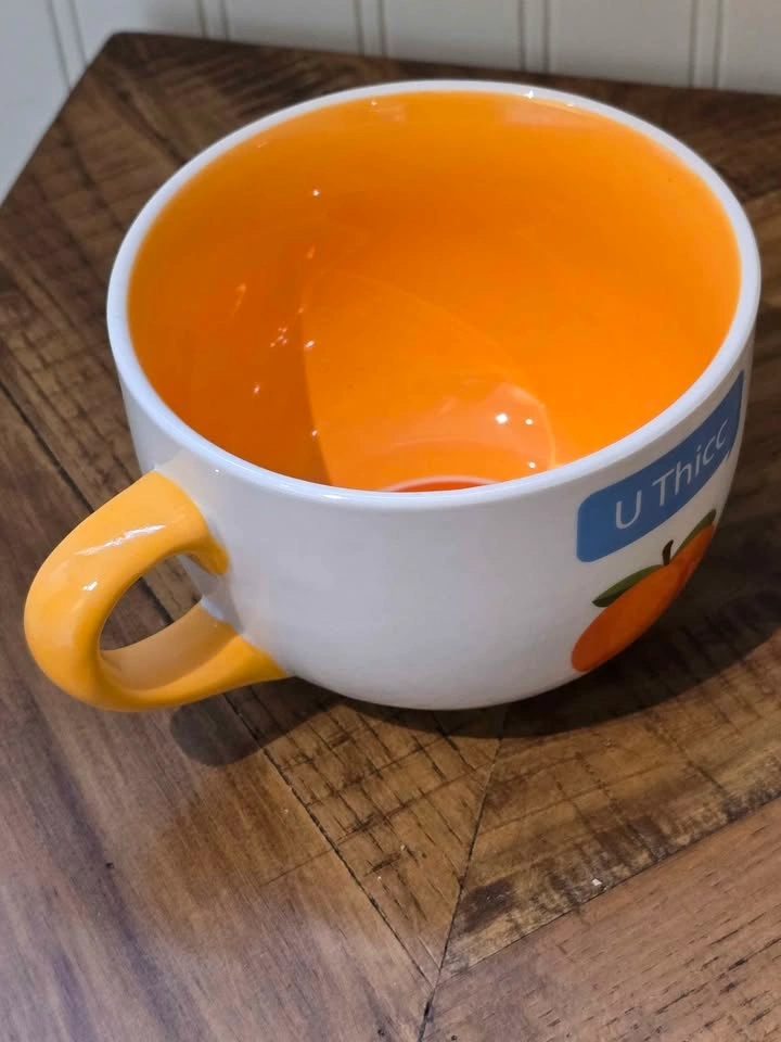 Trending U Thicc Peach Large Latte Mug - Funny Novelty Cup - photo 4