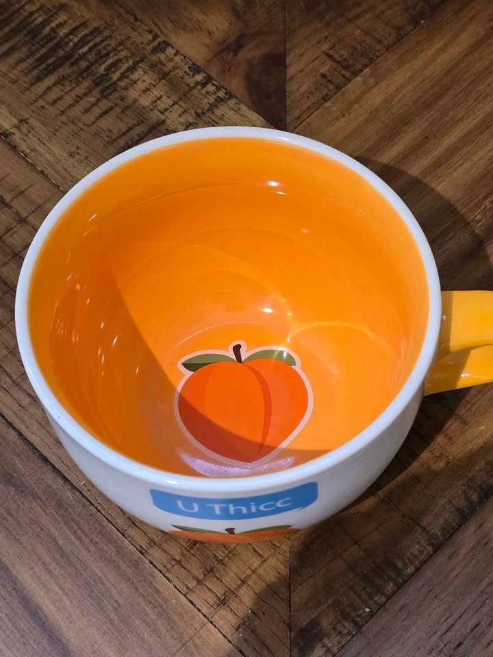 Trending U Thicc Peach Large Latte Mug - Funny Novelty Cup - photo 5