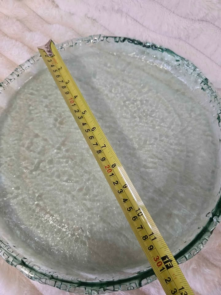Large Textured Glass Platter / Serving Tray - photo 5