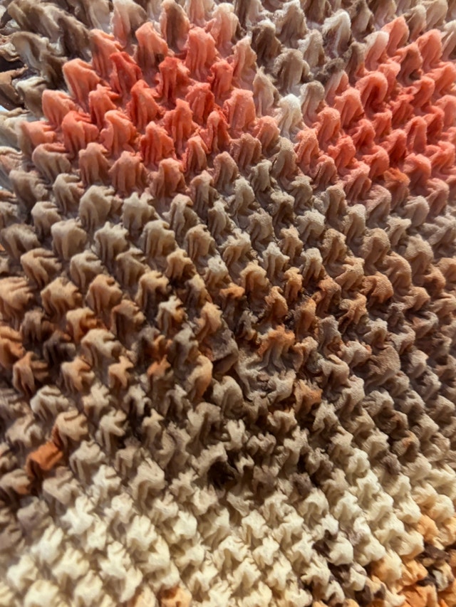 Vintage Y2K Earth Tone Popcorn Bubble Top - photo 3