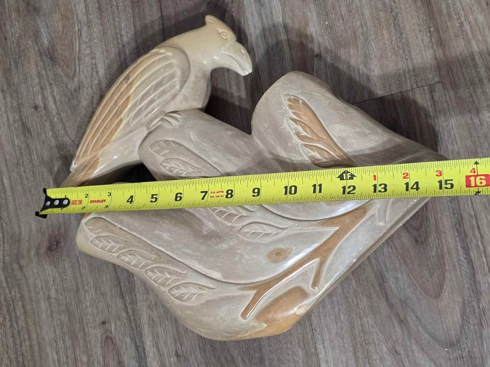 Heavy Hand-Carved Kenyan Soapstone Bird & Lizard Candle Holder - photo 5