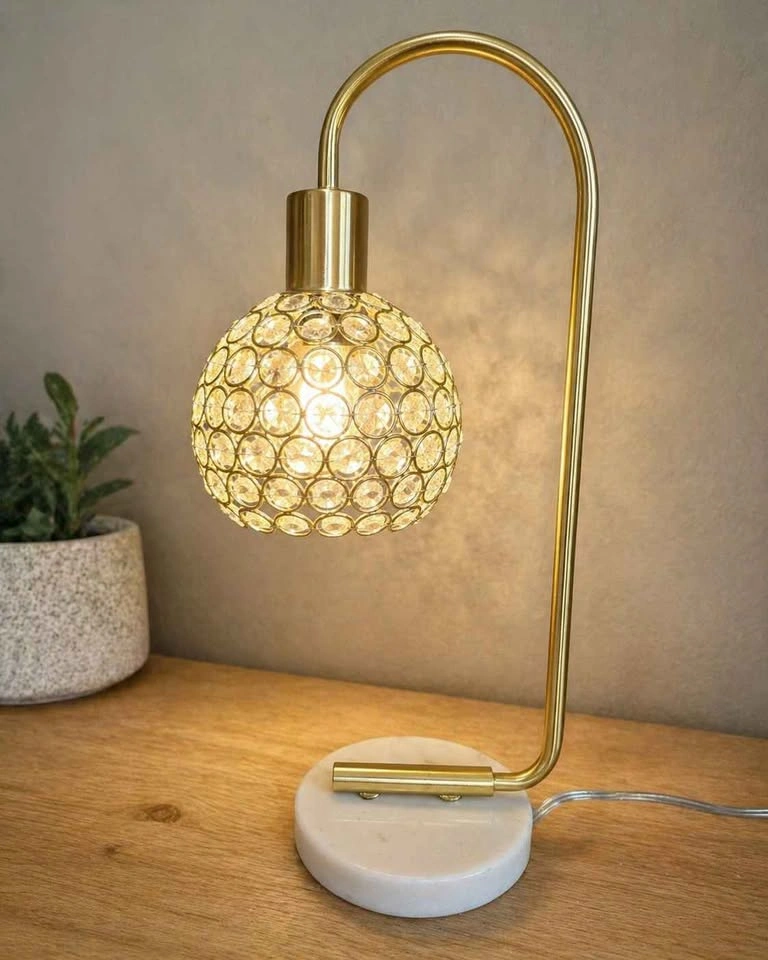 Modern Luxe Gold Crystal Globe Lamp - photo 2