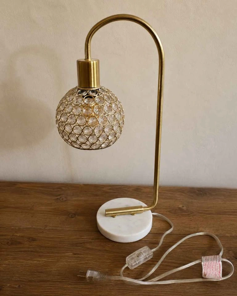 Modern Luxe Gold Crystal Globe Lamp - photo 3