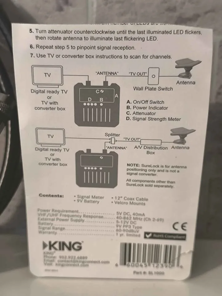 SureLock Digital TV Signal Finder w/ Extras image indicator(3)