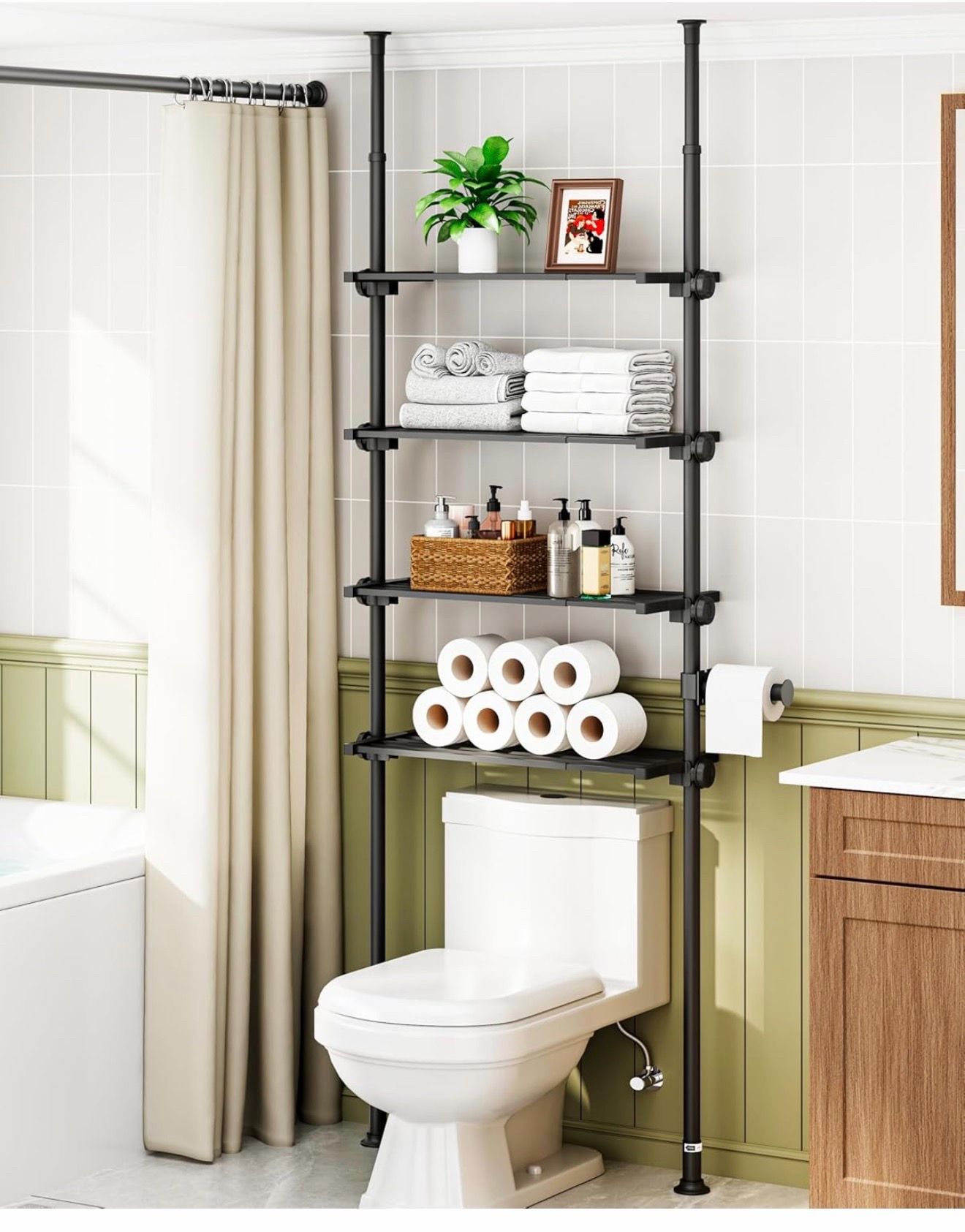Adjustable Over The Toilet Storage Shelf