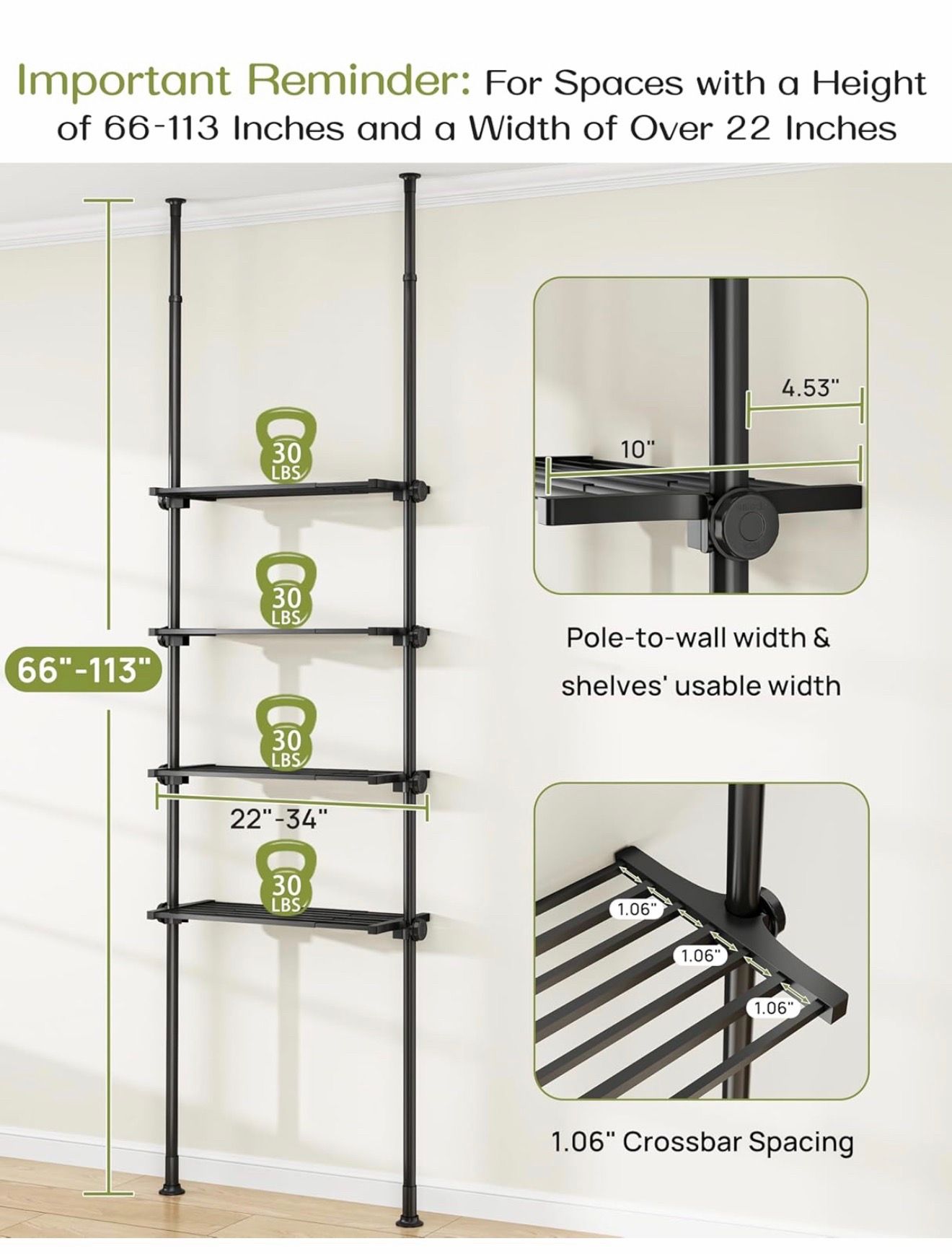 Adjustable Over The Toilet Storage Shelf - photo 4