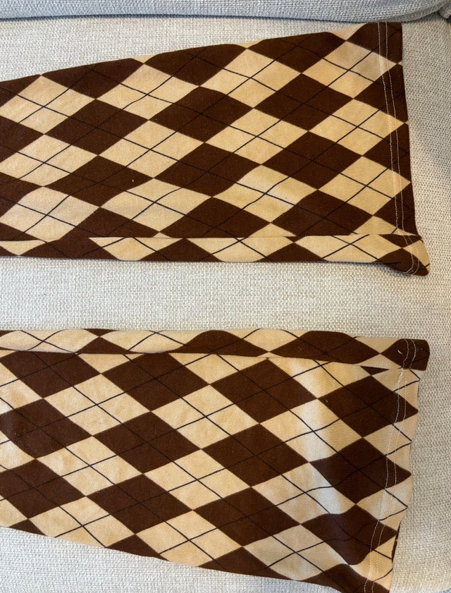 Brown Argyle Plaid Flare Knit Pants - photo 3