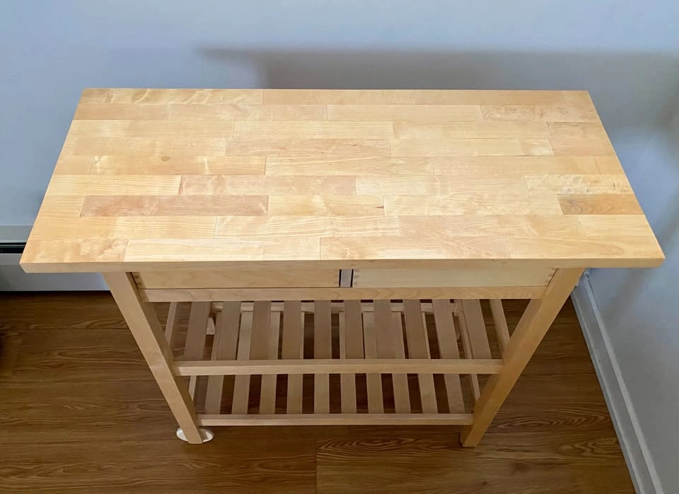 Wood kitchen cart with storage and drawers - photo 2
