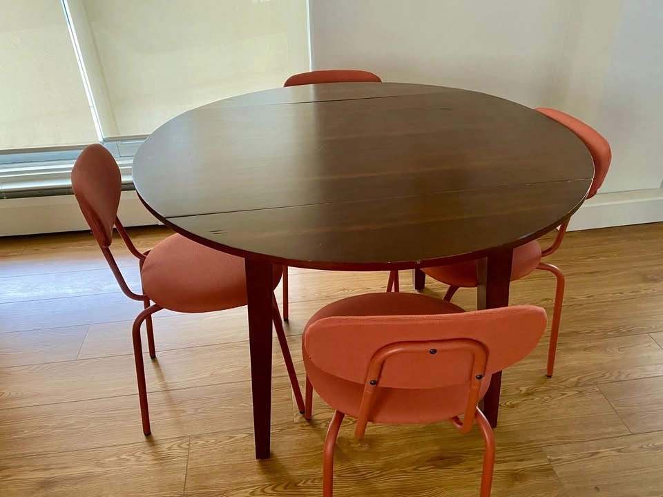 Round wooden kitchen table