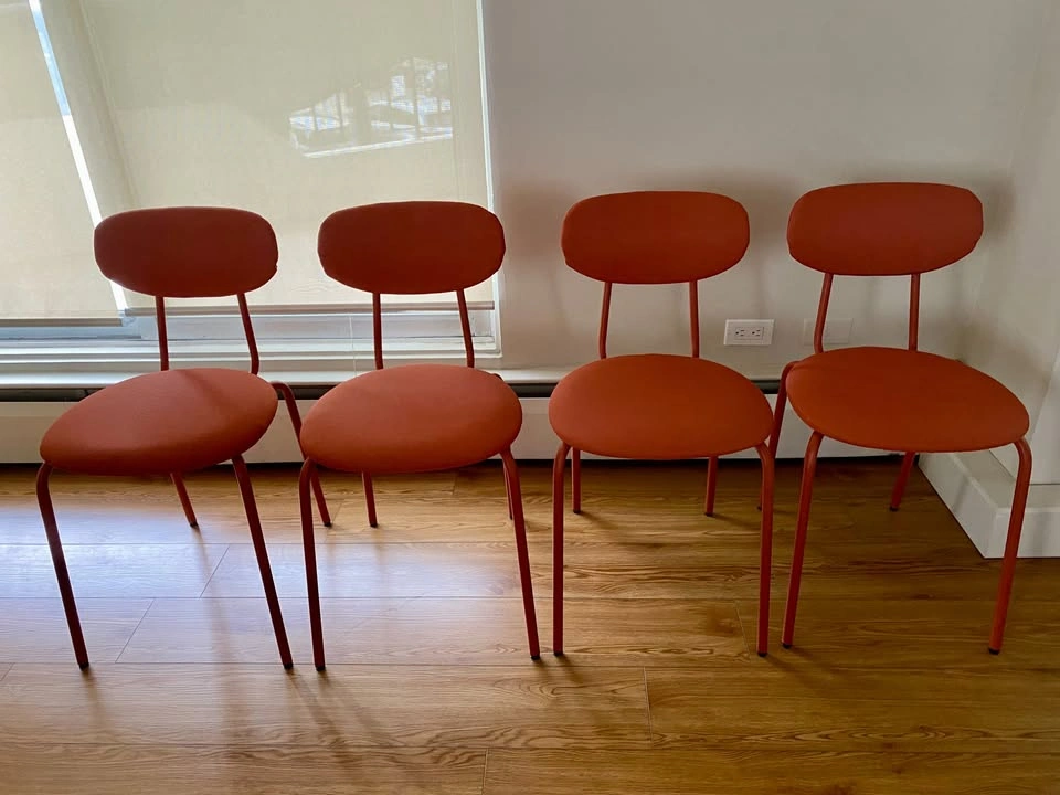 Orange kitchen table chairs - set of 4