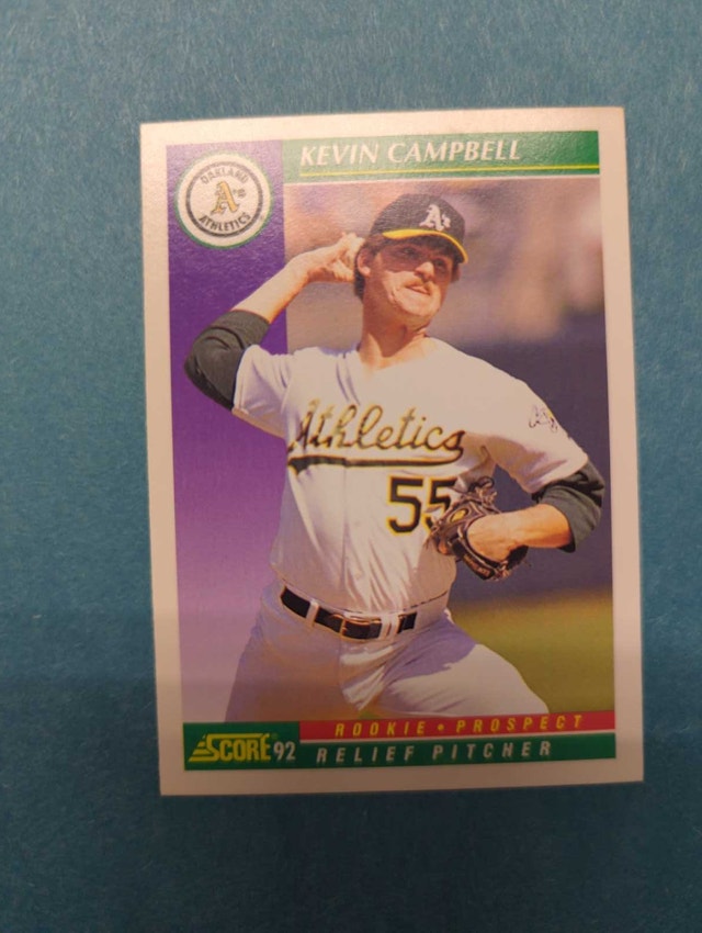 1992 Score Kevin Campbell Oakland Athletics Baseball Card ⚽