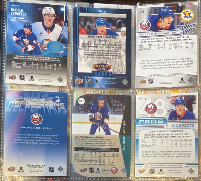 Lot Of 6 - Matthew Schaefer (RC, RY) 2025-26 Ext. Series - photo 3