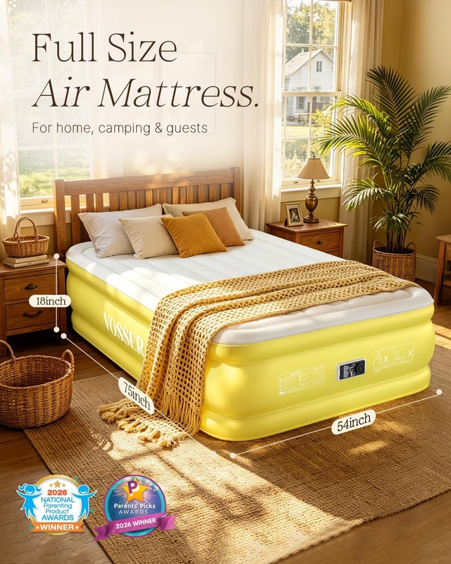 NEW Full Size Raised Air Mattress with Built-in Pump - 18"