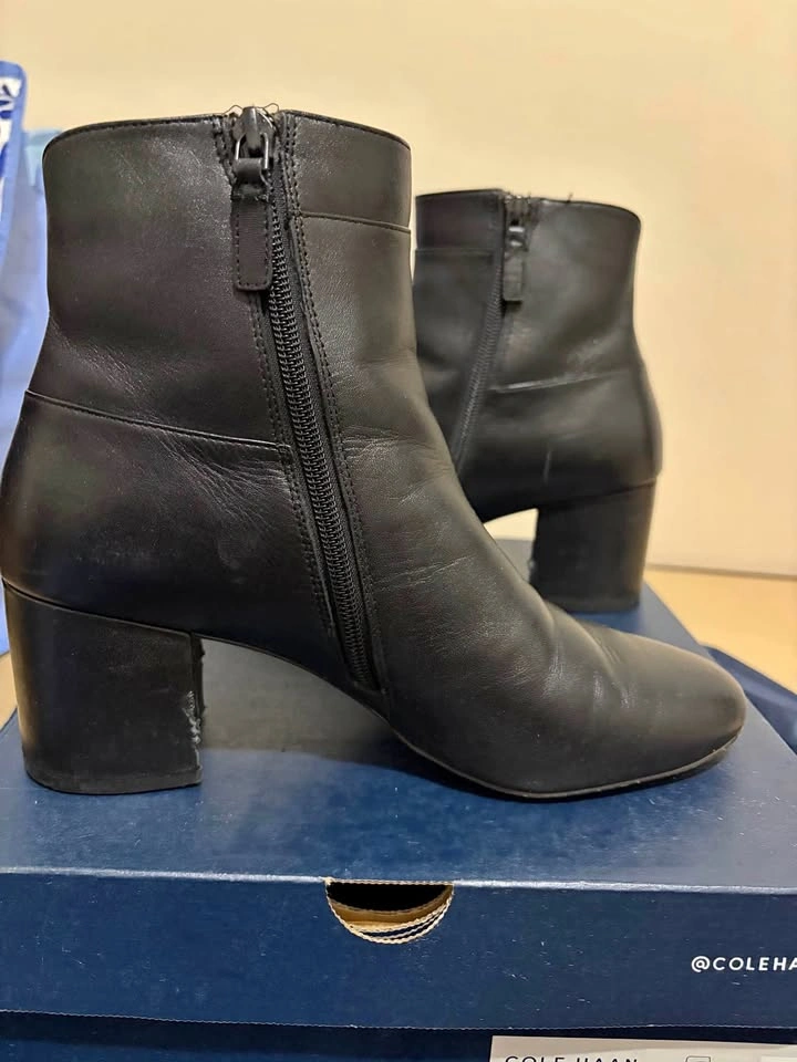 Cole Haan Women Healed Black Leather Boots