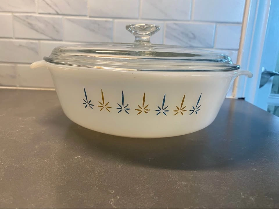Vintage Anchor Hocking Fire King Candle Glow Casserole Dish - photo 2