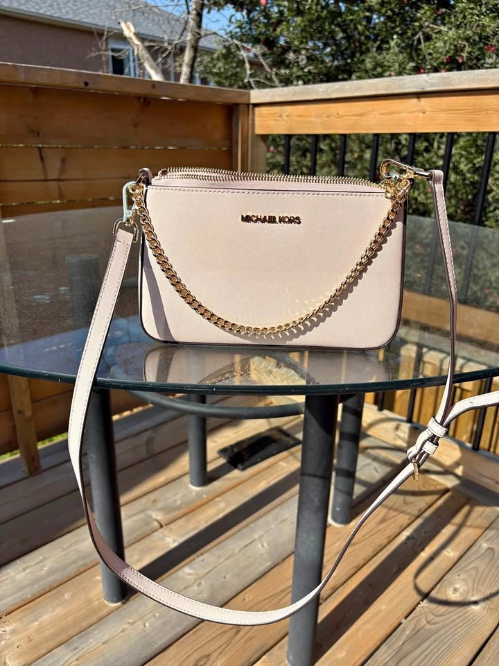 Light Pink Michael Kors Leather Crossbody Bag