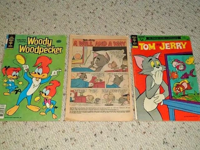 Lot of 3 Vintage GOLD KEY Tom and Jerry Woody Woodpecker Comic B