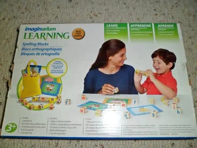 Imaginarium Learning Wood Spelling Blocks Spinning Bee