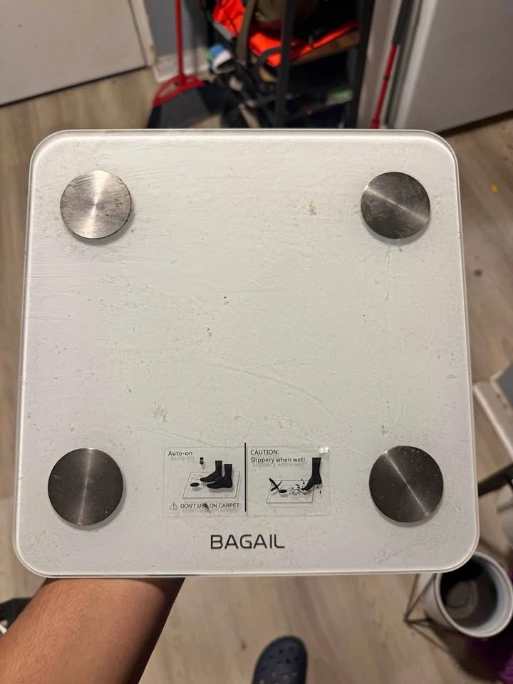BAGAIL Digital Bathroom Scale with Body Weight Display – White G