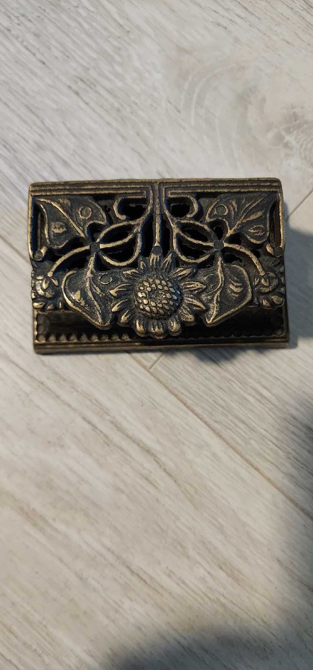 Vintage brass sunflower box