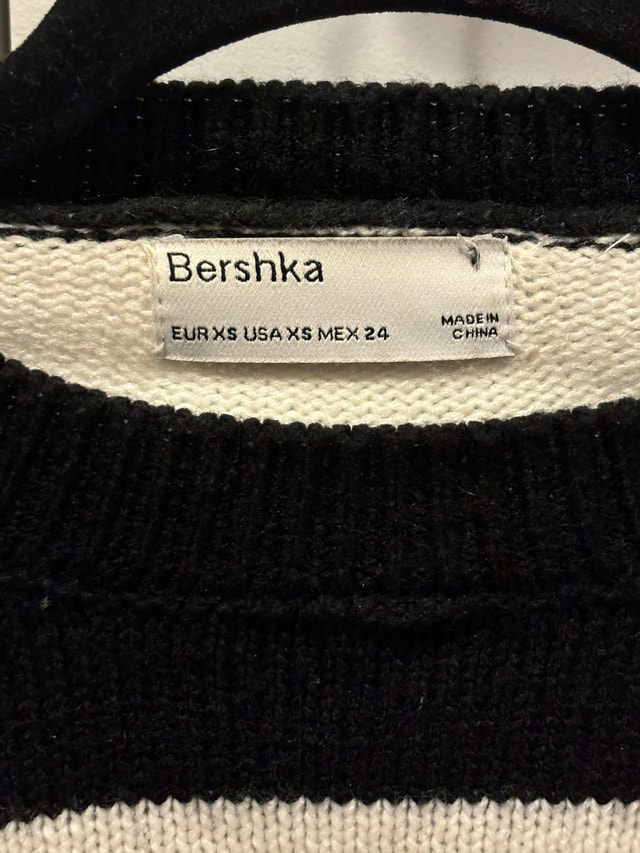 Bershka Striped Cropped Knit Sweater - photo 3