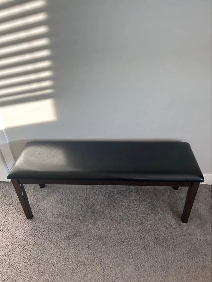 Black Leather Bench – Stylish & Sturdy Seating - photo 2