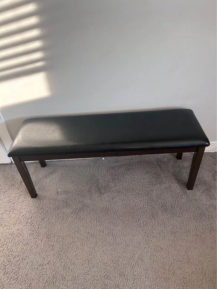 Black Leather Bench – Stylish & Sturdy Seating - photo 3
