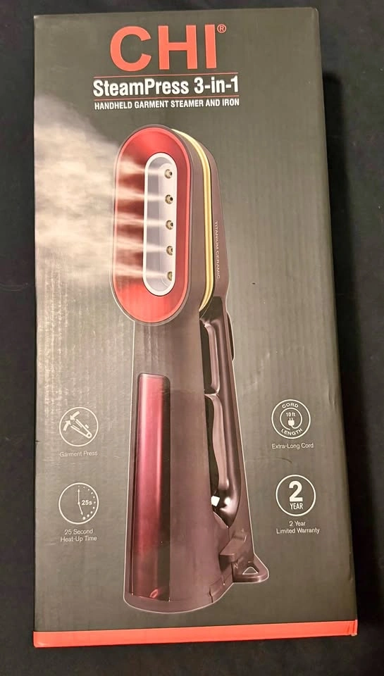 Brand New CHI SteamPress 3-in-1 Handheld Garment Steamer & Iron